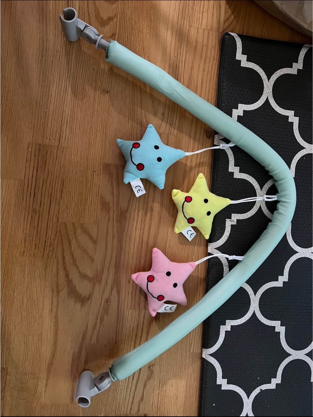 Plush Star Mobile Toy - Blue, Yellow & Pink